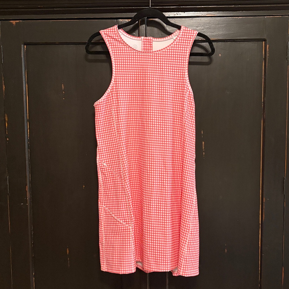 Addison Bay Panama Dress in Guava Gingham - Picture 2 of 7